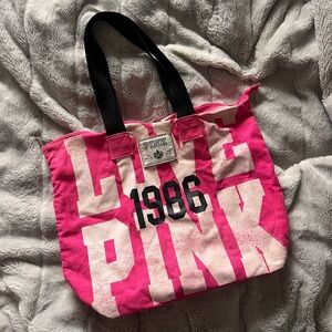 PINK Victoria's Secret 1986 Vintage Hot Pink Canvas Tote Bag